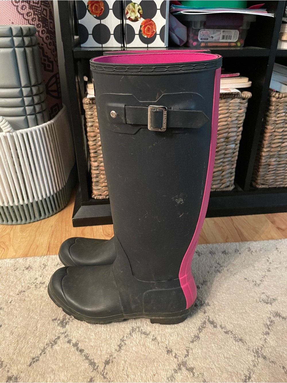 Hunter Original Stripe pink stripe boots women’s US 9/UK 7 Limited Edition - Picture 5 of 8